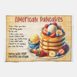 American Pancakes Recipe Tea Towel