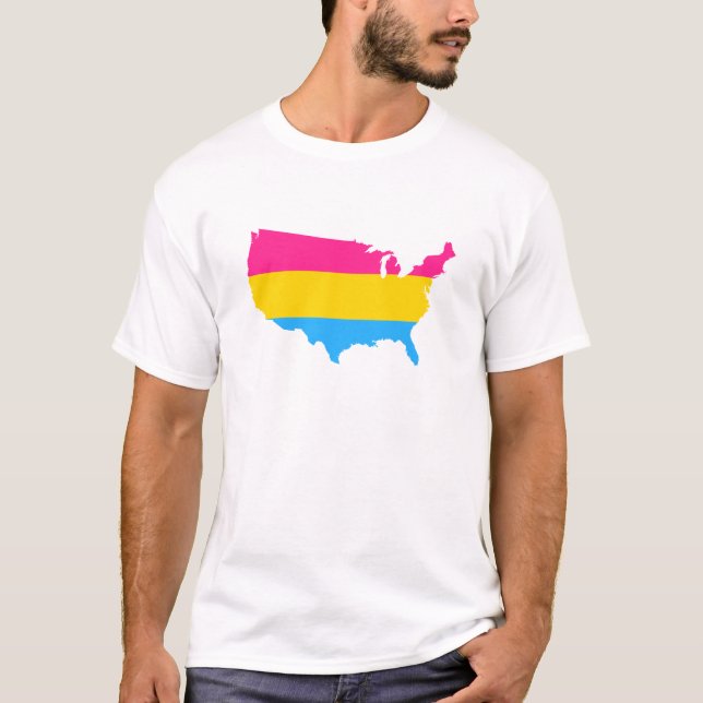 American pansexuality pride map T-Shirt (Front)