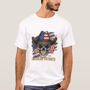 American Patriot Cowboy Skull - USA Flag classic T T-Shirt