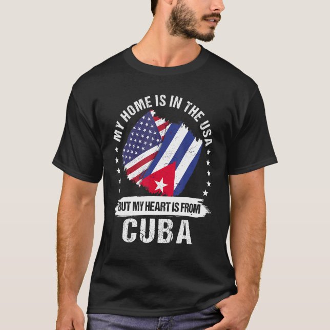 American Patriot Cuba Flag American Cuban Roots T-Shirt (Front)