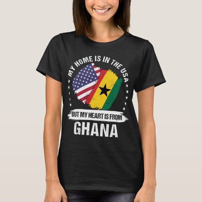 American Patriot Ghana Flag Ghanian Roots T-Shirt (Front)