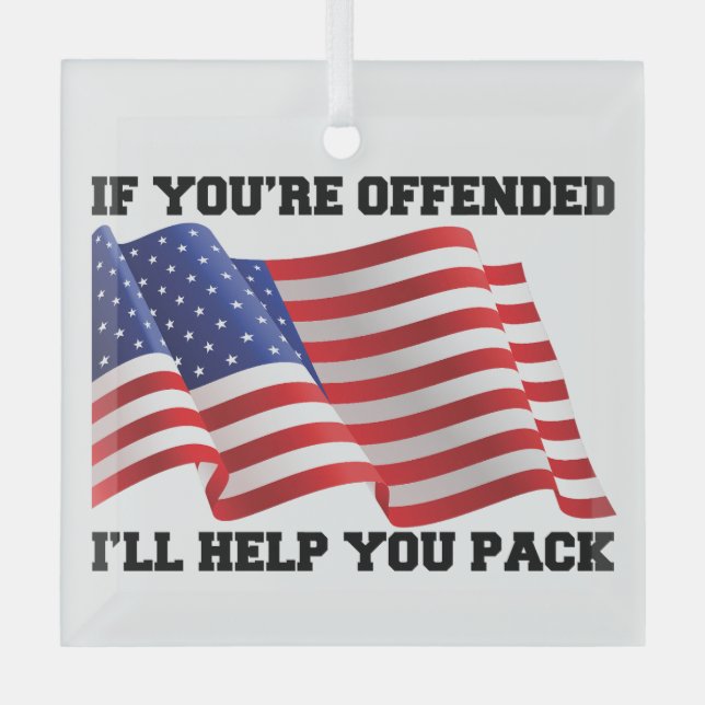 American patriot glass tree decoration (Front)