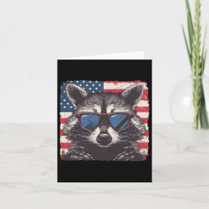 American Patriot Racoon Shirt 4th Of July Lovers  Card