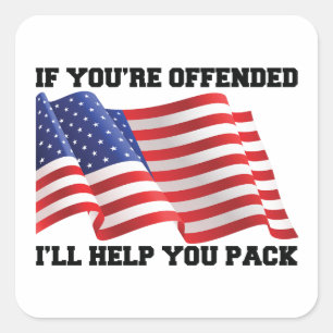 American patriot  square sticker