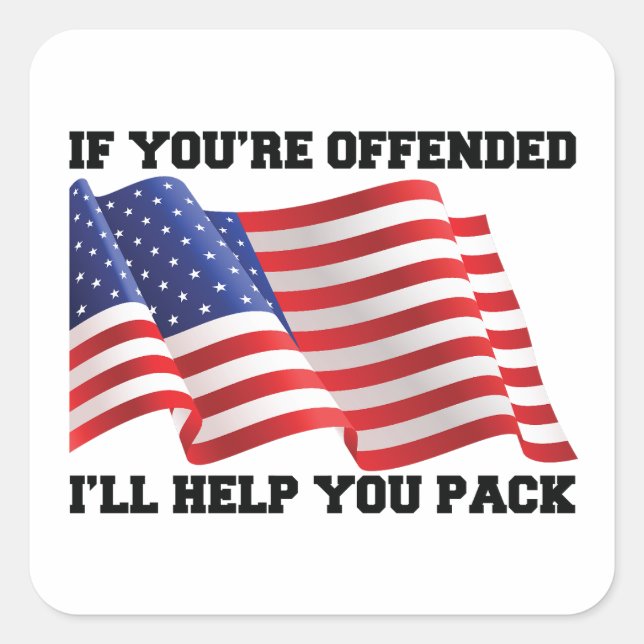 American patriot  square sticker (Front)