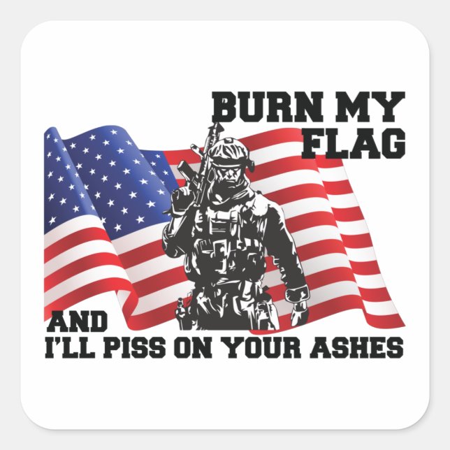 American Patriot Square Sticker (Front)
