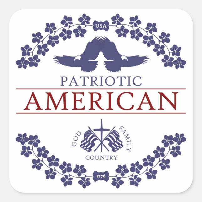 American PATRIOT Square Sticker (Front)