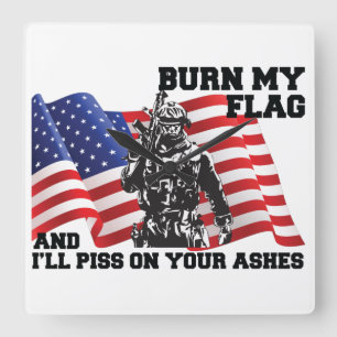 American Patriot Square Wall Clock