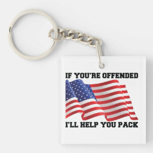 American patriot throw pillow key ring