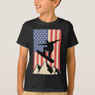 American Patriot Usa Snowboarder Backcountry Snowb T-Shirt