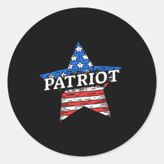 American Patriot Usa Star Flag Vintage Distressed  Classic Round Sticker
