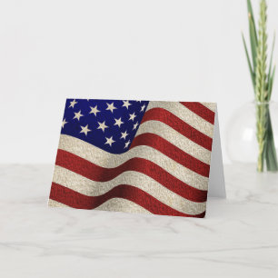 American Patriot Vintage Stars and Stripes US Flag Card