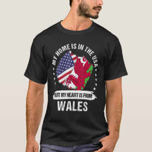 American Patriot Wales Flag American Welsh Roots T-Shirt