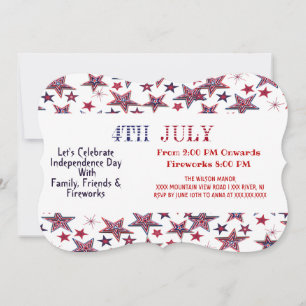 American Patriotic 4th July Stars Party Invitation