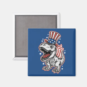 American Patriotic Dinosaur Magnet