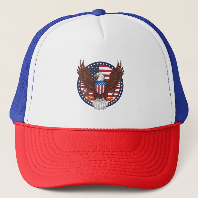 American patriotic eagle flag hat, 4th of July hat (Front)