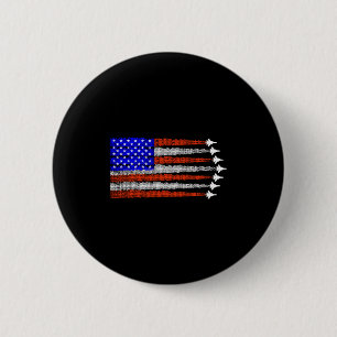 American patriotic fighter jets usa flag 4th of 6 cm round badge