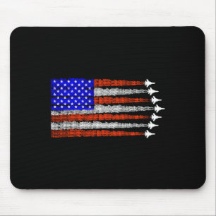 American patriotic fighter jets usa flag 4th of mouse pad