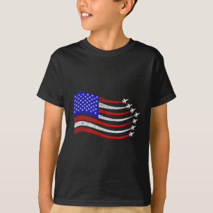 American Patriotic Fighter Jets Usa Flag Waving 4t T-Shirt