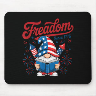 American Patriotic Gnome 1776 Freadom Firework Mouse Pad