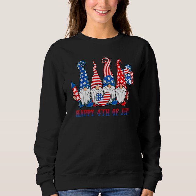 American Patriotic Gnomes USA Independence Day 4th Sweatshirt (Front)