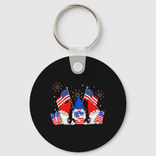 American Patriotic Gnomes USA Independence Day Key Ring