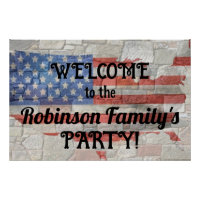 American Patriotic Map Flag Wall Calligraphy Text