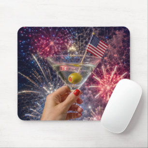 American Patriotic Martini Toast Mouse Pad