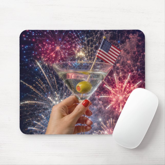 American Patriotic Martini Toast Mouse Pad (With Mouse)