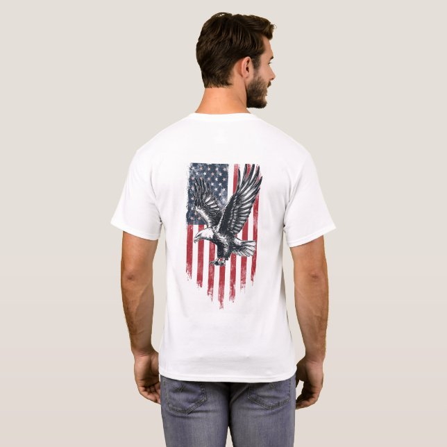 American Patriotic Men’s T-Shirt  Freedom Gift (Back Full)