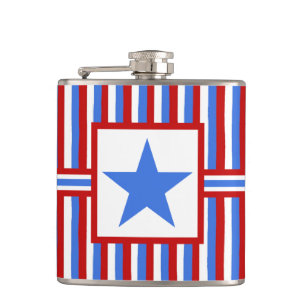 American Patriotic Modern Folk Art Hip Flask