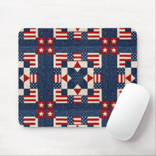 American Patriotic Star Spangled Quilt Mouse Pad
