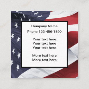 American Patriotic Stars And Stripes Square Business Card