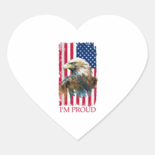 American patriotic symbols of national pride - fla heart sticker