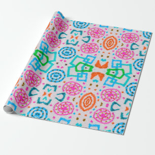 American pattern. Ikat seamless print. Fashion che Wrapping Paper