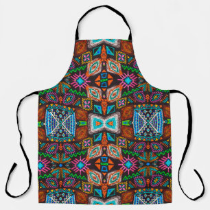 American pattern. Ikat seamless print. Indian desi Apron