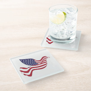 AMERICAN PEACE DOVE GLASS COASTER