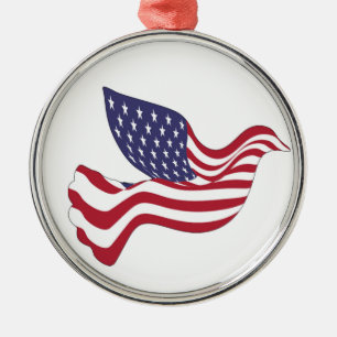 AMERICAN PEACE DOVE METAL TREE DECORATION