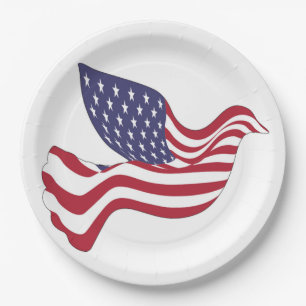 AMERICAN PEACE DOVE PAPER PLATE