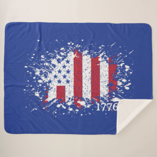American Peace Flag 1776 American State National  Sherpa Blanket
