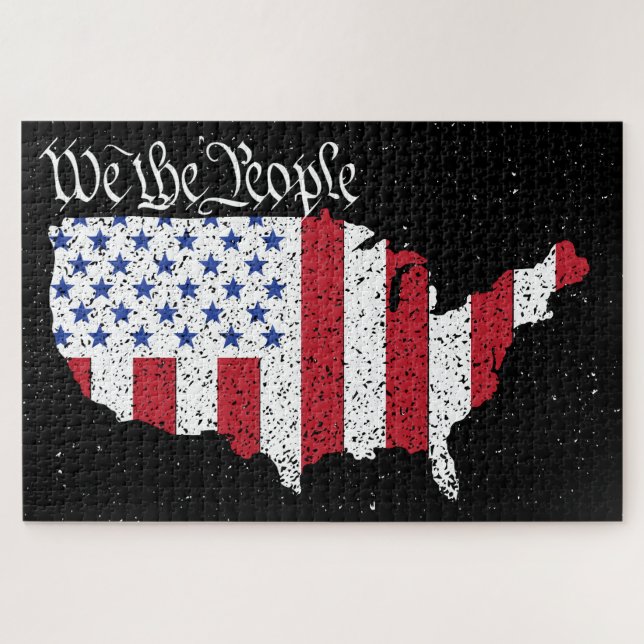 American Peace Flag We the People America Jigsaw P Puzzle (Horizontal)