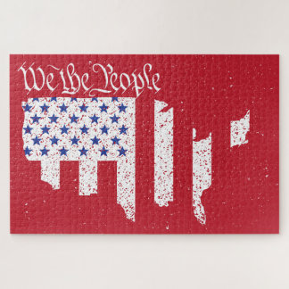 American Peace Flag We the People America Jigsaw Puzzle