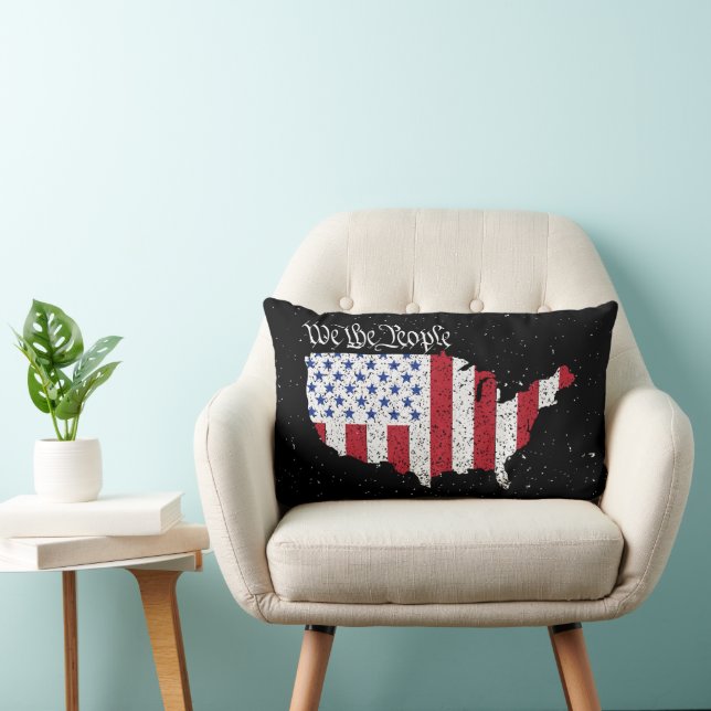 American Peace Flag We the People America Lumbar P Cushion (Chair)