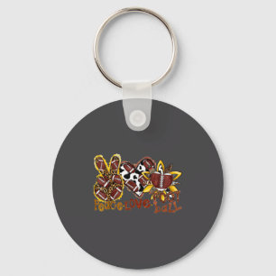 American Peace Football Football Leopard Love Love Key Ring