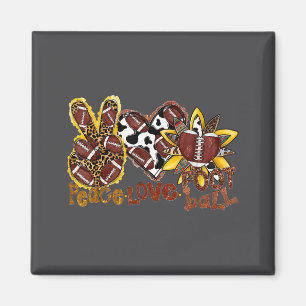American Peace Football Football Leopard Love Love Magnet