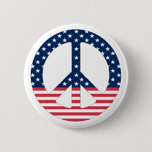 American Peace Sign Button