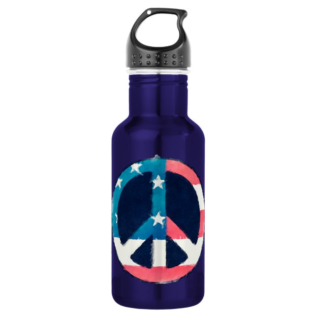 American Peace Sign grunge 532 Ml Water Bottle (Front)