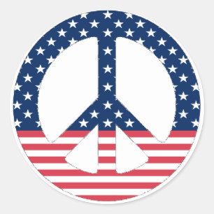 American Peace Sign Sticker