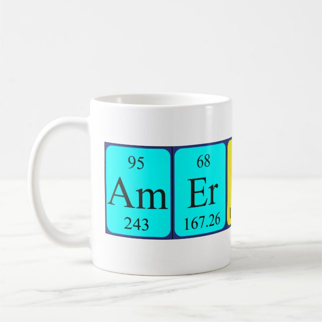 American periodic table patriotic mug (Left)