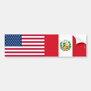 American & Peruvian Flags Bumper Sticker